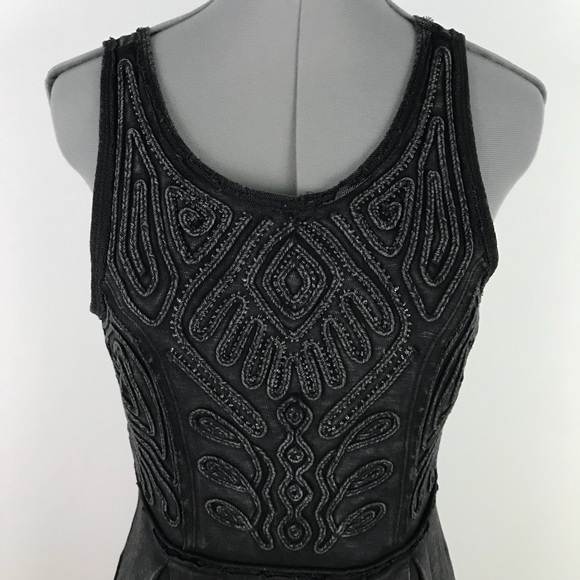 Free People Vintage Black Embellished Dress - Picture 2 of 5